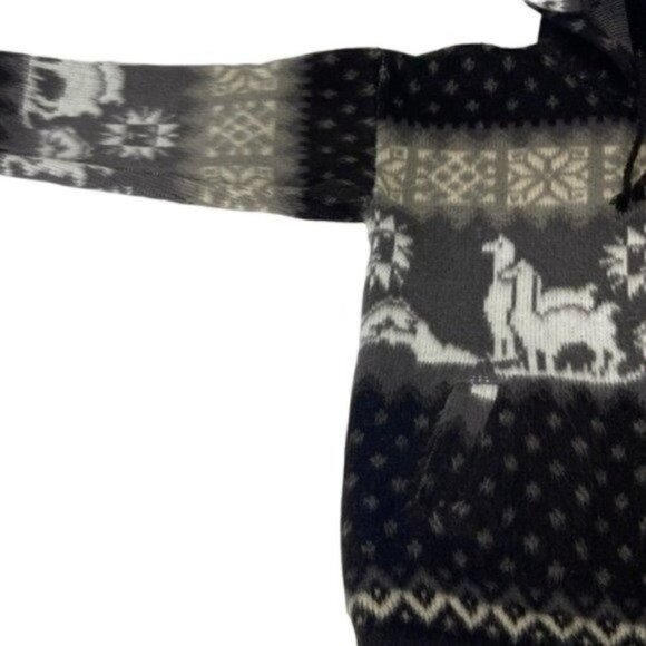 Tejidos Aly Marka 100% Wool full zip jacket made in Ecuador unisex youth size 8 - Picture 7 of 11